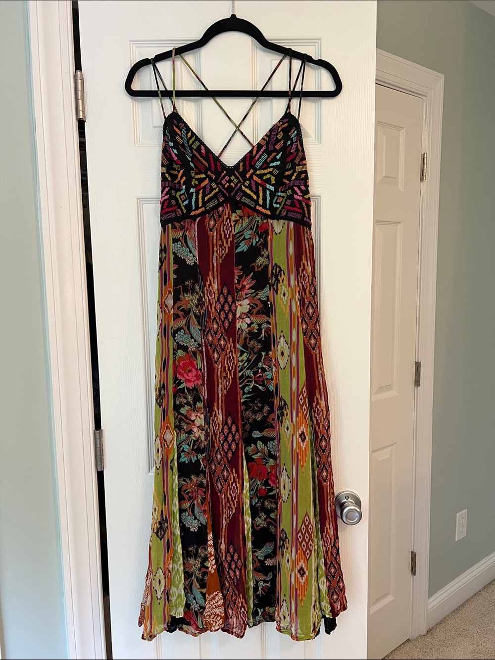 Bohemian Strappy Maxi Dress - Multicolor - Picture 1 of 16